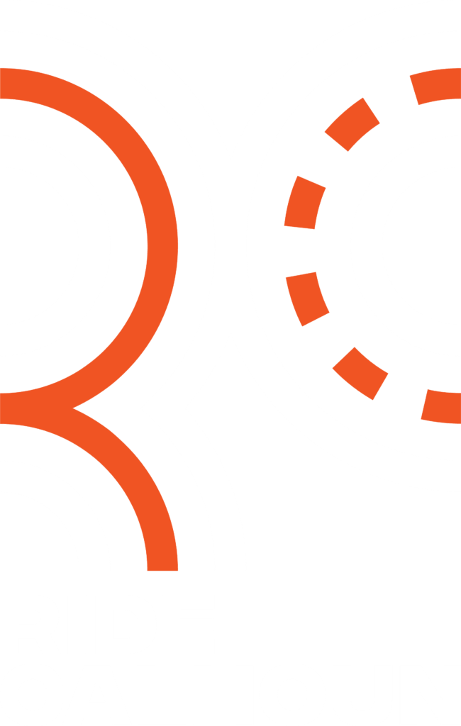 Ride Calhoun logo in orange and white