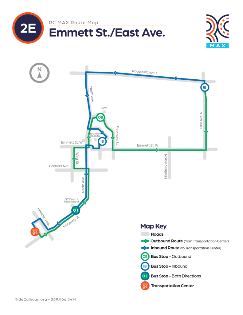 Image of the Emmet East Avenue Route. Click link below to access.