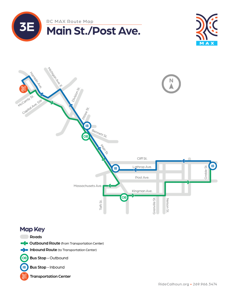 Image of the Main Street Post Avenue Route. Click link below to access.