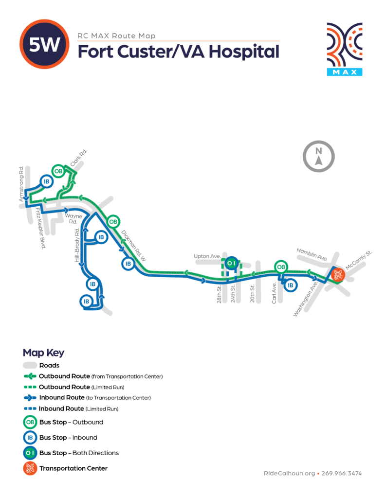 Image of the Fort Custer VA Hospital Route. Click link below to access.