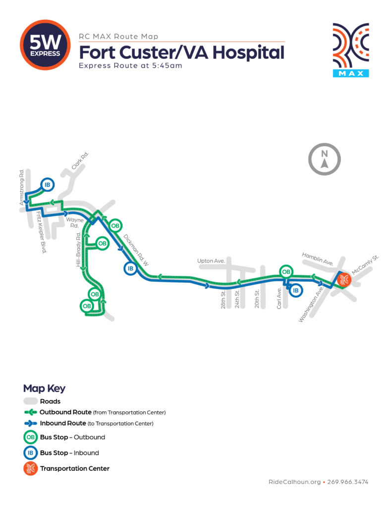 Image of the Fort Custer VA Hospital Express Route. Click link below to access.